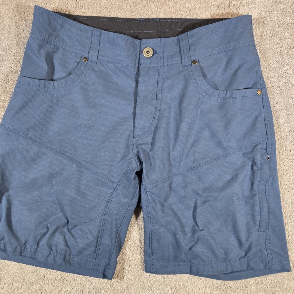 Kuhl Mens Size 33 Blue Silencr Kargo Shorts Elastic Waist Lightweight Nylon
